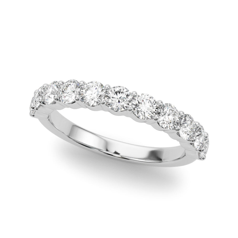 1.00 ctw. Classic Shared Prong Half Way Round Diamond Wedding Ring-VIRABYANI